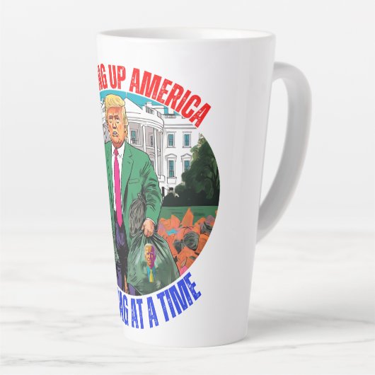 TASSE LATTE DONALD TRUMP-NETTOYAGE DE L'AMÉRIQUE UN SAC À LA F (Angle droit)
