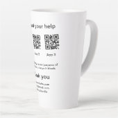 Tasse Latte Donation Collection conseil pot ajouter votre q r (Angle droit)