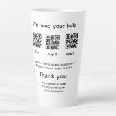 Tasse Latte Donation Collection conseil pot ajouter votre q r (Devant)