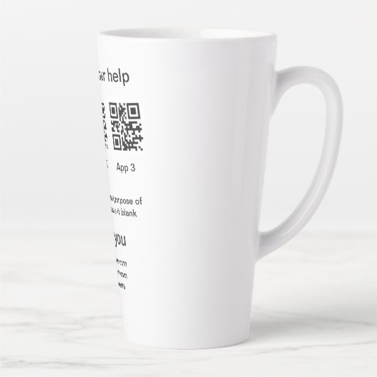 Tasse Latte Donation Collection conseil pot ajouter votre q r (Droite)