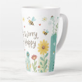 Tasse Latte Don't Worry Bee Happy Cute Bee  (Angle droit)