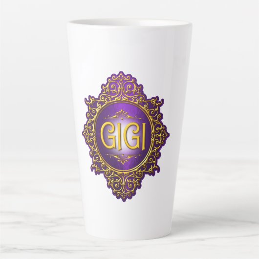 Tasse Latte Douce GIGI Royal Violet & Or (Devant)