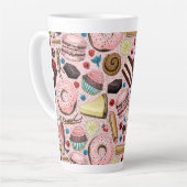 Tasse Latte Douceurs sur rose (Angle gauche)