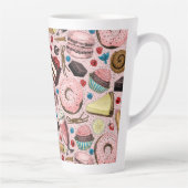 Tasse Latte Douceurs sur rose (Droite)