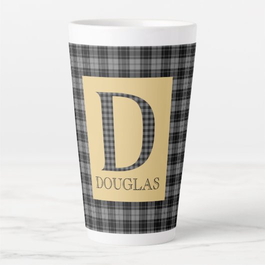 Tasse Latte Douglas Tartan Monogram D (Devant)