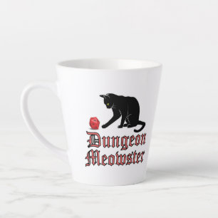 Tasse Latte Doungeon Meowster Drôle RPG Chat avec dés