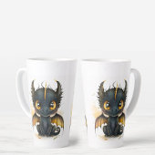 Tasse Latte Dragon Bébé Noir Oeil Or