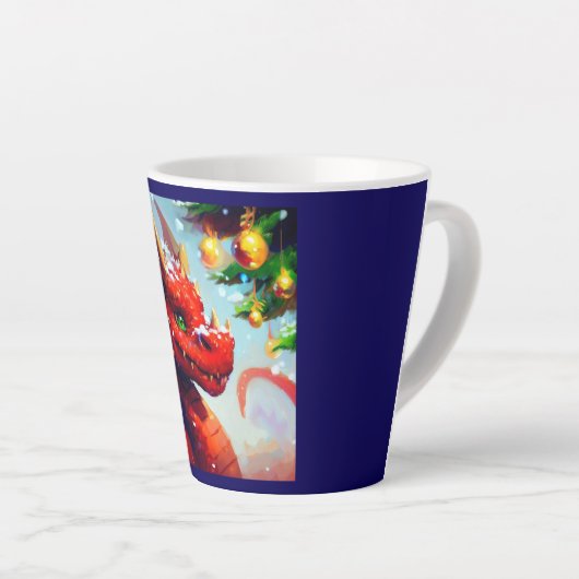 Tasse Latte Dragon de Noël 2 (Angle droit)
