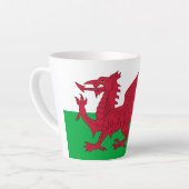 Tasse Latte Dragon gallois ~ Drapeau du Pays de Galles (Angle gauche)