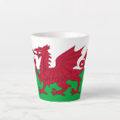 Tasse Latte Dragon gallois ~ Drapeau du Pays de Galles (Devant)