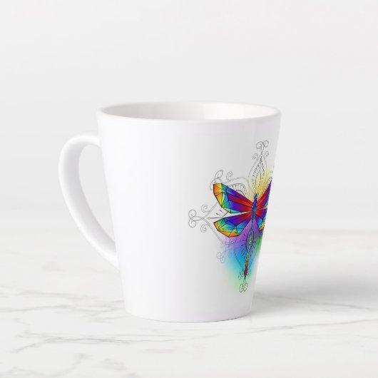Tasse Latte Dragonfly en arc-en-ciel (Angle gauche)
