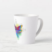 Tasse Latte Dragonfly en arc-en-ciel (Angle droit)
