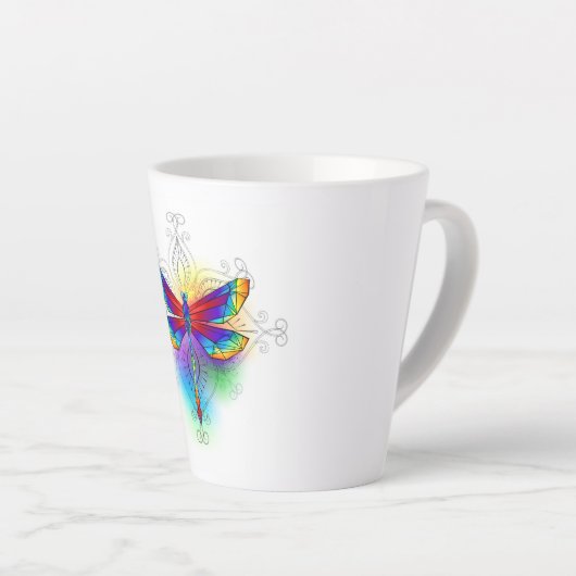 Tasse Latte Dragonfly en arc-en-ciel (Angle droit)