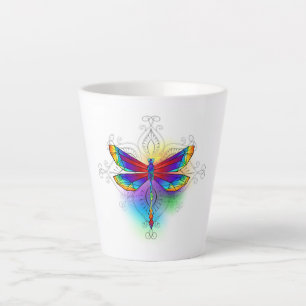 Tasse Latte Dragonfly en arc-en-ciel