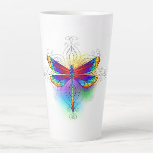 Tasse Latte Dragonfly en arc-en-ciel
