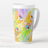 Tasse Latte Dragons sur l'aquarelle (Angle droit)