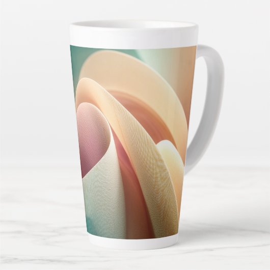 Tasse Latte Drapé abstrait avec dégradé pastel fluide (Angle droit)