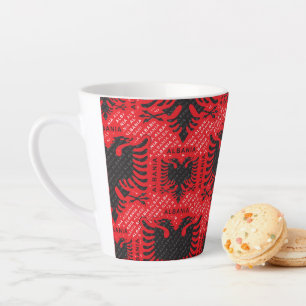 Tasse Latte drapeau albanais motif 2