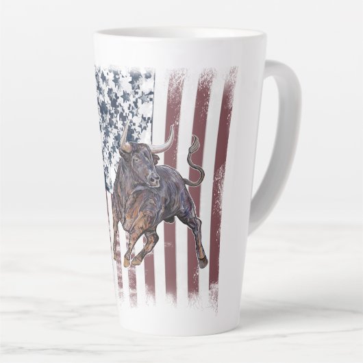 Tasse Latte Drapeau américain (Angle droit)