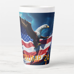 Tasse Latte Drapeau Américain Aigle Américain TRUMP 2024