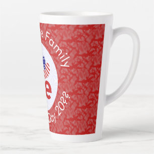 Tasse Latte Drapeau américain rouge LOVE personnalisé grand