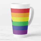Tasse Latte Drapeau arc-en-ciel gay pride progressiste LGBTQIA (Angle droit)