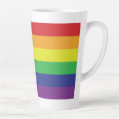 Tasse Latte Drapeau arc-en-ciel gay pride progressiste LGBTQIA (Droite)