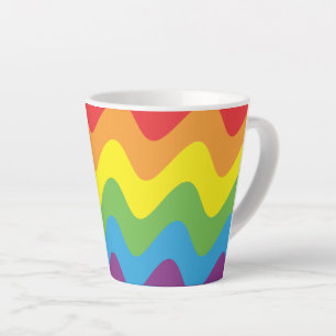 Tasse Latte Drapeau arc-en-ciel LGBT flotte