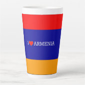 Tasse Latte Drapeau arménien : I Love Armenia, (Devant)