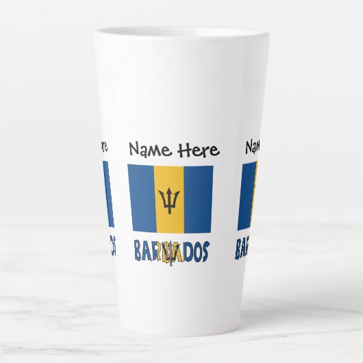 Tasse Latte Drapeau barbare Barbadós Personnalisé (Devant)