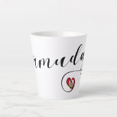 Tasse Latte Drapeau Bermudes Dans Un Coeur (Devant)