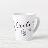 Tasse Latte Drapeau cardiaque en Crète, Grèce, Crétois (Angle droit)