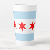 Tasse Latte Drapeau de Chicago, Illinois (Devant)