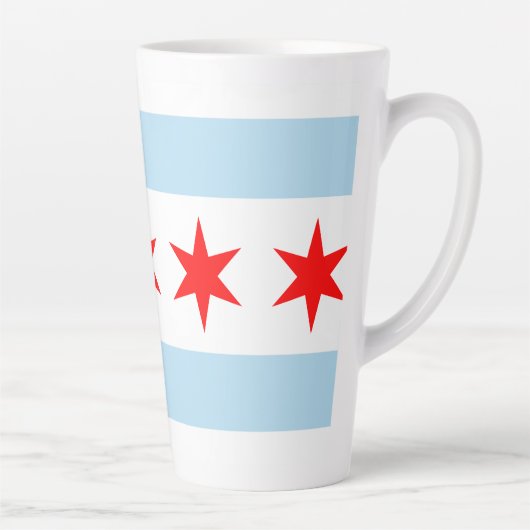 Tasse Latte Drapeau de Chicago, Illinois (Droite)