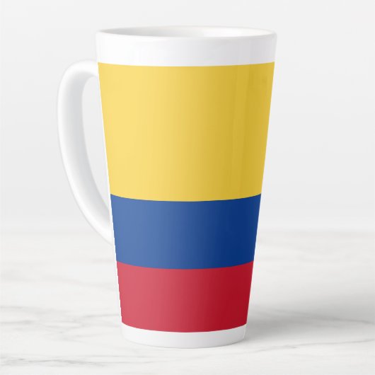 Tasse Latte Drapeau de Colombie (Angle gauche)