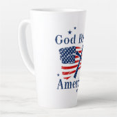 Tasse Latte Drapeau de Dieu béni America USA (Angle gauche)