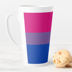 Tasse Latte Drapeau de fierté bisexuel de SlipperyJoe's lavand