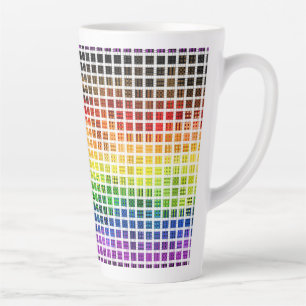 Tasse Latte Drapeau de fierté gay arc-en-ciel coloré à carreau