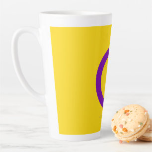 Tasse Latte Drapeau de fierté intersexe de SlipperyJoe's fond