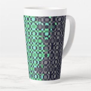 Tasse Latte Drapeau de fierté Neutrois Abstrait Pixelisé Tripa