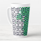 Tasse Latte Drapeau de fierté Neutrois Abstrait Pixelisé Tripa (Angle gauche)
