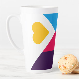 Tasse Latte Drapeau de fierté polyamoureuse tricolore de Slipp