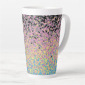 Tasse Latte Drapeau de fierté polygender pixelisé funky tripan (Angle droit)