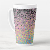 Tasse Latte Drapeau de fierté polygender pixelisé funky tripan (Angle gauche)