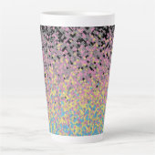 Tasse Latte Drapeau de fierté polygender pixelisé funky tripan (Devant)