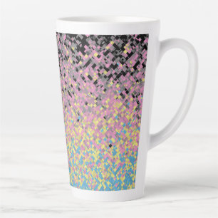 Tasse Latte Drapeau de fierté polygender pixelisé funky tripan