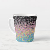 Tasse Latte Drapeau de fierté polygender pixelisé funky tripan (Angle gauche)