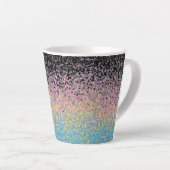 Tasse Latte Drapeau de fierté polygender pixelisé funky tripan (Angle droit)