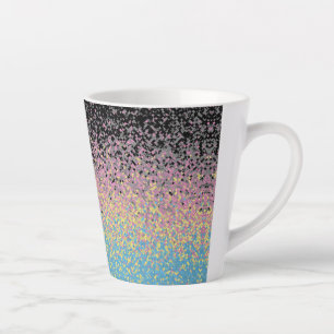 Tasse Latte Drapeau de fierté polygender pixelisé funky tripan
