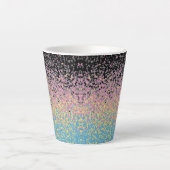 Tasse Latte Drapeau de fierté polygender pixelisé funky tripan (Devant)